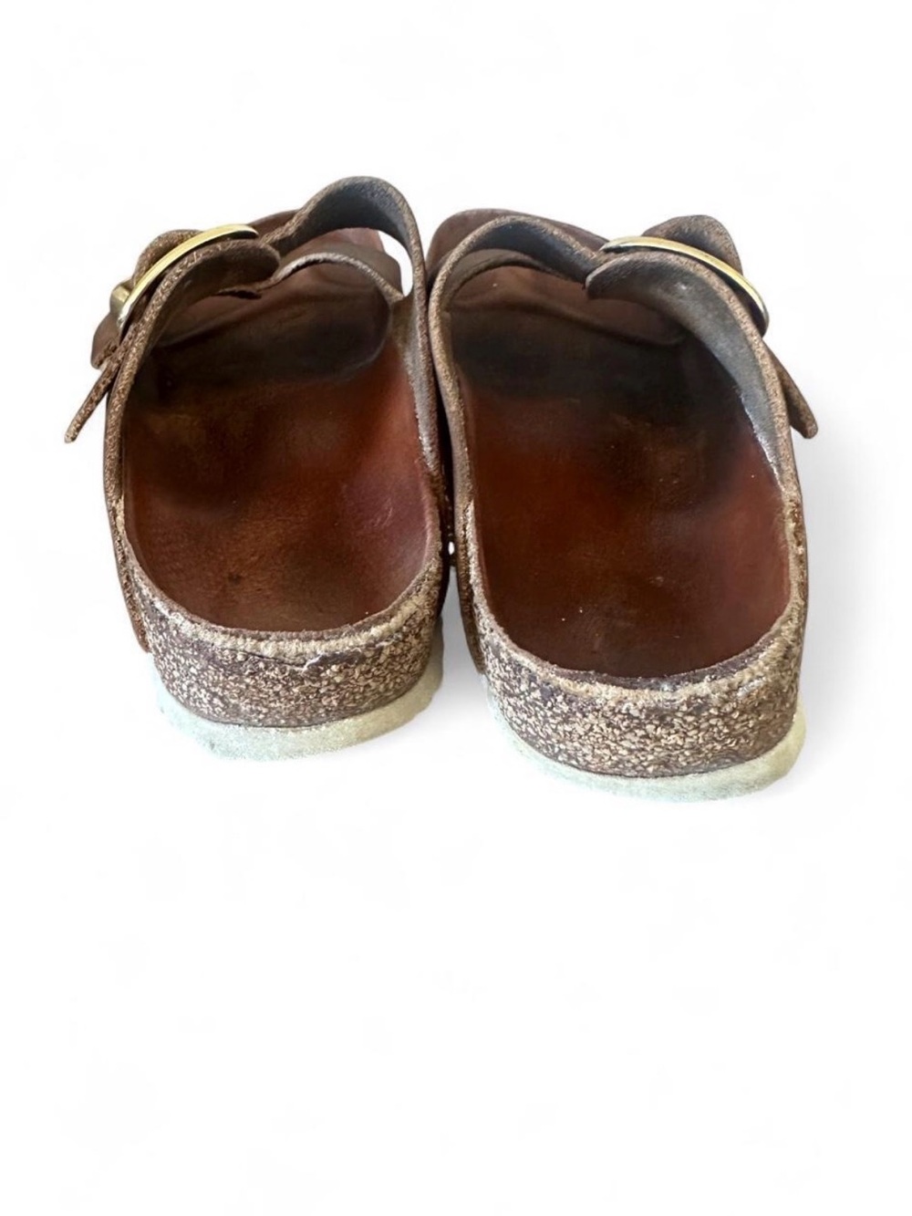 Birkenstock Cognac Brown Leather Big Buckle Sandals - Picture 5 of 5